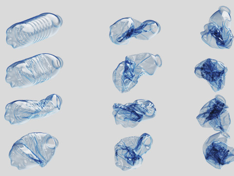 Crushed Plastic Bottle v2 Modello 3D