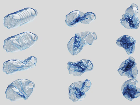Crushed Plastic Bottle v2 3D Model