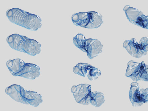 Crushed Plastic Bottle v2 Modello 3D