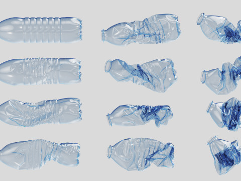 Crushed Plastic Bottle v2 Modello 3D