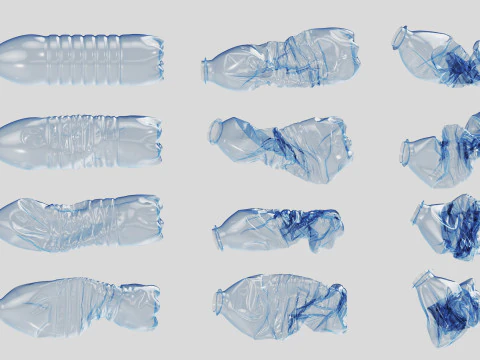 Crushed Plastic Bottle v2 3D Model