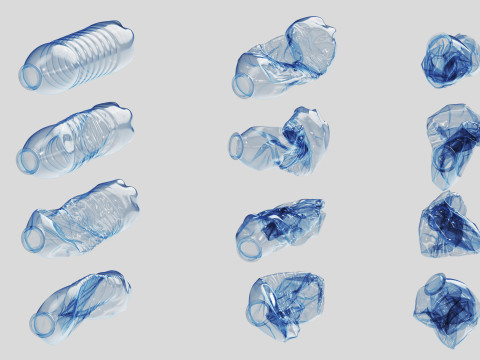 Crushed Plastic Bottle v2 Modello 3D