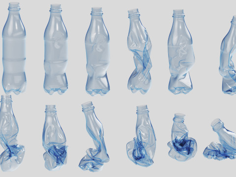 Crushed Plastic Bottle v3 3D 模型