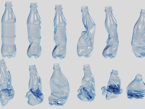 Crushed Plastic Bottle v3 3D 模型