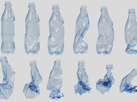 Crushed Plastic Bottle v3 3D 模型