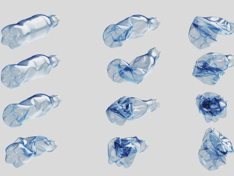 Crushed Plastic Bottle v3 3D Model
