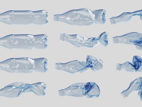 Crushed Plastic Bottle v3 3D 模型