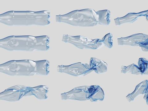 Crushed Plastic Bottle v3 3D Model