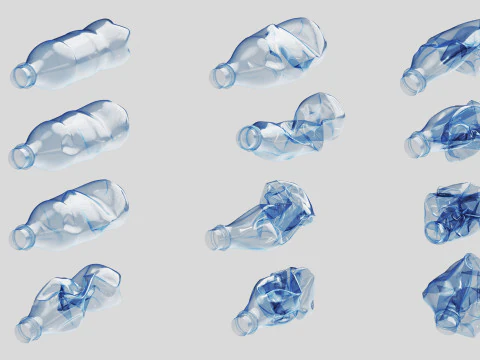 Crushed Plastic Bottle v3 3D Model