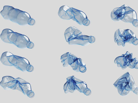 Crushed Plastic Bottle v3 3D Model