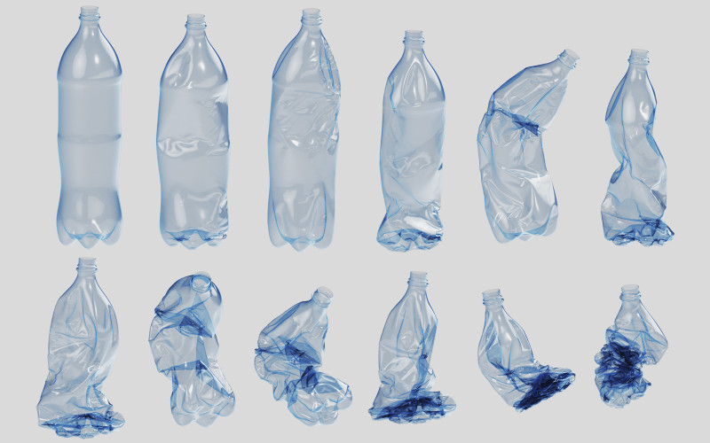 Crushed Plastic Bottle v4 Modelo 3D .c4d .max .obj .3ds .fbx .stl .blend 