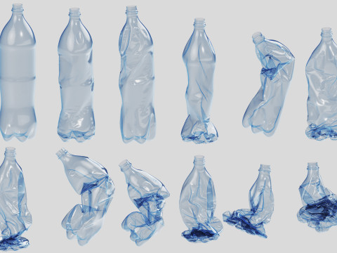 Crushed Plastic Bottle v4 Modelo 3D