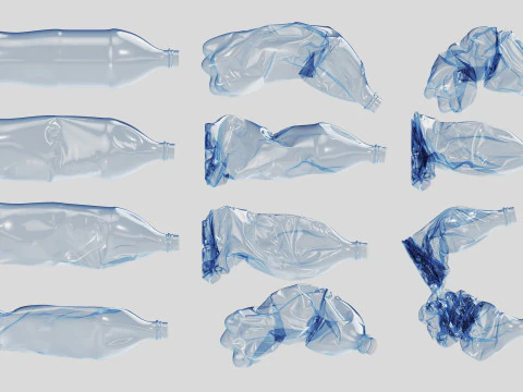 Crushed Plastic Bottle v4 3D Model