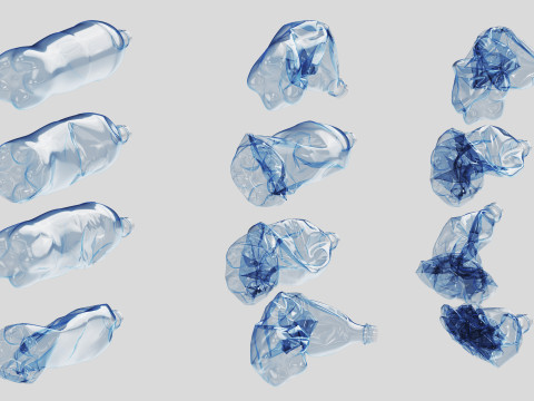 Crushed Plastic Bottle v4 Modelo 3D