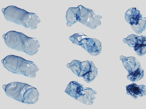Crushed Plastic Bottle v4 Modelo 3D