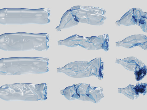 Crushed Plastic Bottle v4 Modelo 3D
