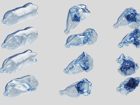 Crushed Plastic Bottle v4 Modelo 3D