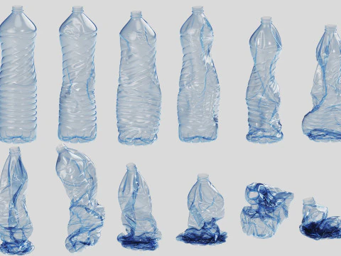 Crushed Plastic Bottle v5 3D Model