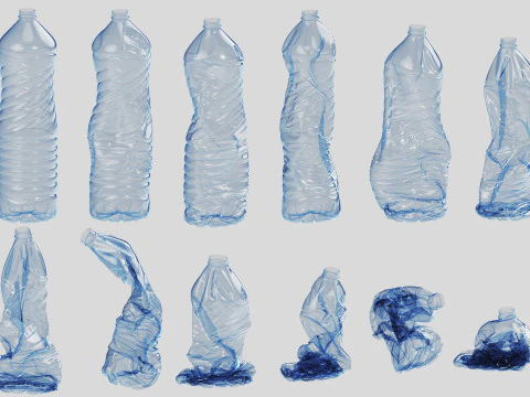 Crushed Plastic Bottle v5 3D Model