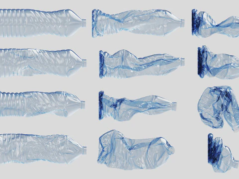 Crushed Plastic Bottle v5 3D Model