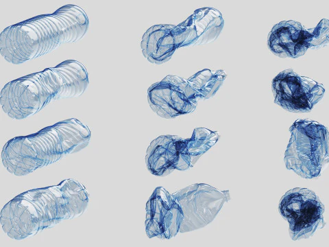 Crushed Plastic Bottle v5 3D Model