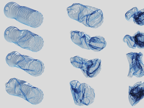 Crushed Plastic Bottle v5 3D Model