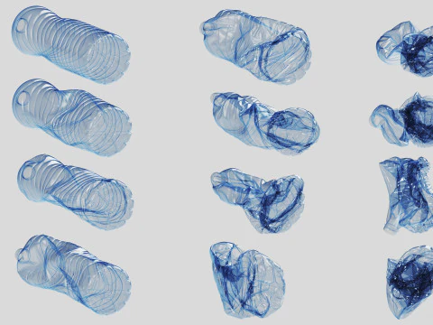 Crushed Plastic Bottle v5 3D Model