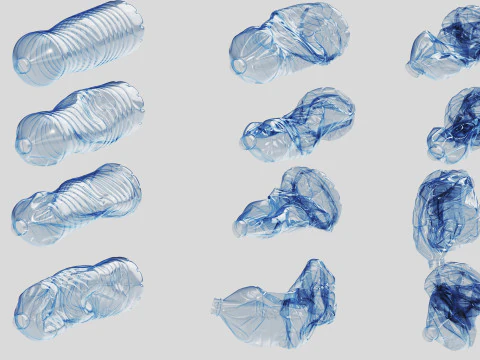 Crushed Plastic Bottle v5 3D Model