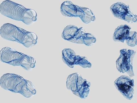 Crushed Plastic Bottle v5 3D Model