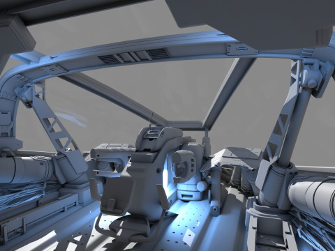 Spaceship Cockpit v2 3D Model