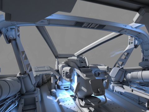 Spaceship Cockpit v2 3D Model