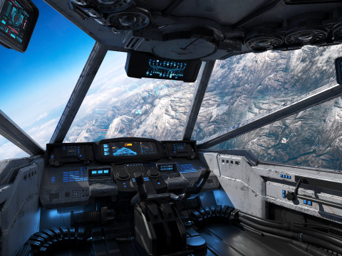 Spaceship Cockpit v3 3D Model