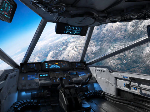 Spaceship Cockpit v3 3D Model