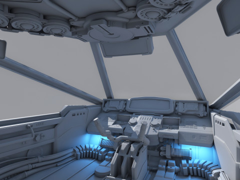 Spaceship Cockpit v3 3D Model