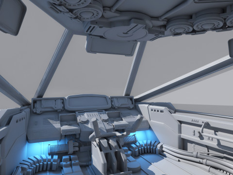 Spaceship Cockpit v3 3D Model