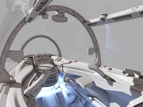 Spaceship Cockpit v4 Model 3D
