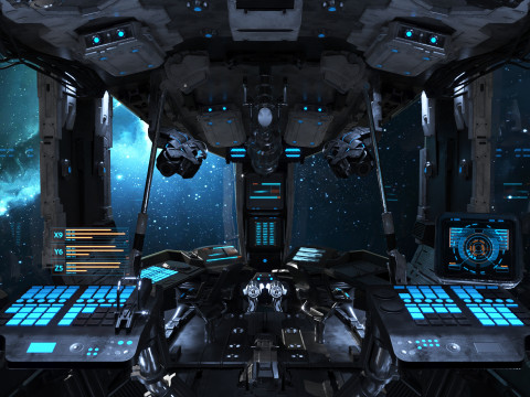 Spaceship Cockpit v5 3D Model