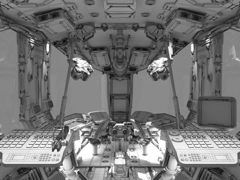 Spaceship Cockpit v5 Modello 3D