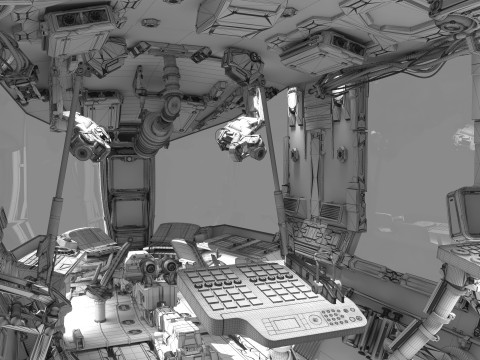 Spaceship Cockpit v5 Modello 3D