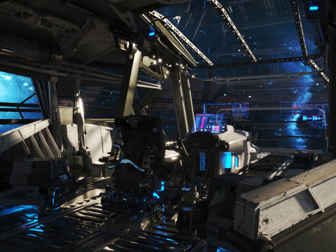 Spaceship Cockpit v6 3D Model