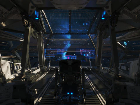 Spaceship Cockpit v6 3D Model