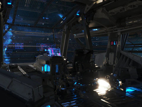Spaceship Cockpit v6 3D Model