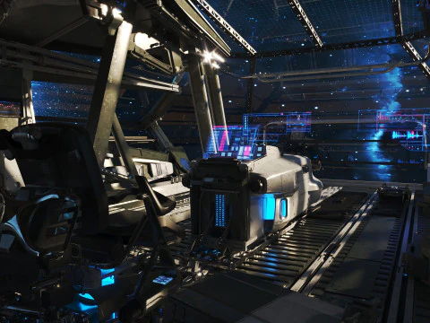 Spaceship Cockpit v6 3D Model