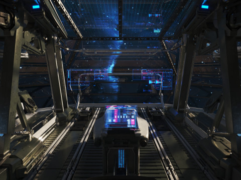 Spaceship Cockpit v6 Model 3D