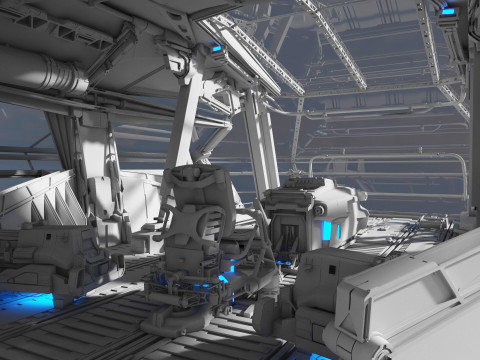Spaceship Cockpit v6 Model 3D