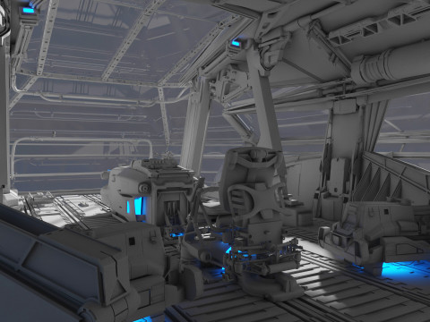 Spaceship Cockpit v6 Model 3D