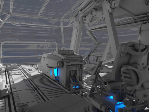 Spaceship Cockpit v6 Model 3D