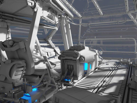Spaceship Cockpit v6 3D Model