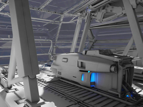 Spaceship Cockpit v6 3D Model