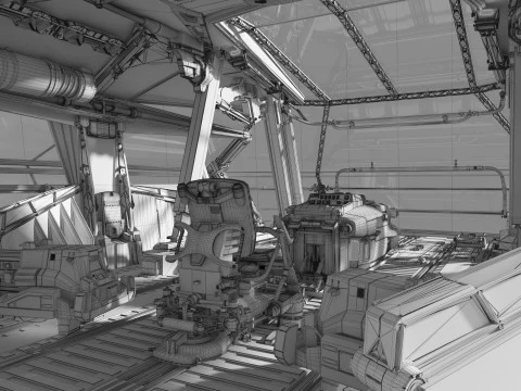 Spaceship Cockpit v6 3D Model